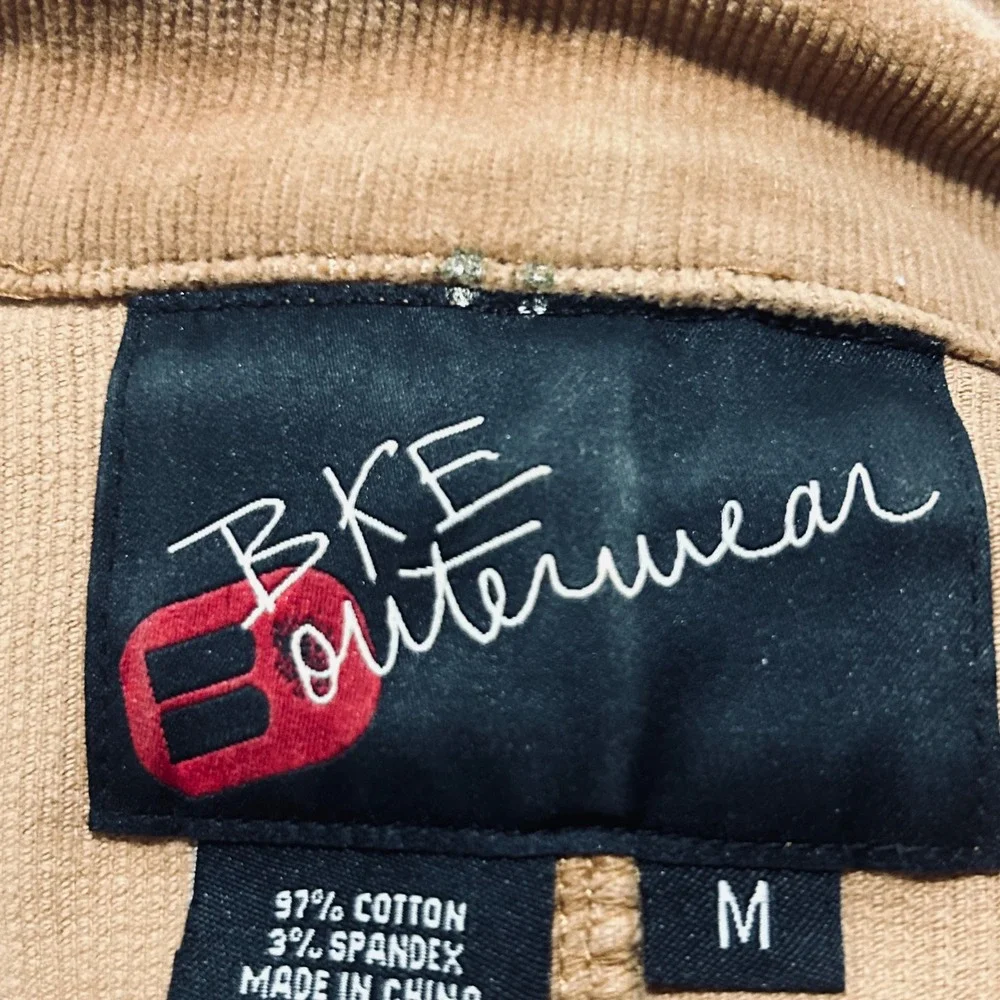 BKE Outerwear Brown Corduroy Ruffle Trim Blazer Jacket Womens Medium RN 107829 - Picture 6 of 8